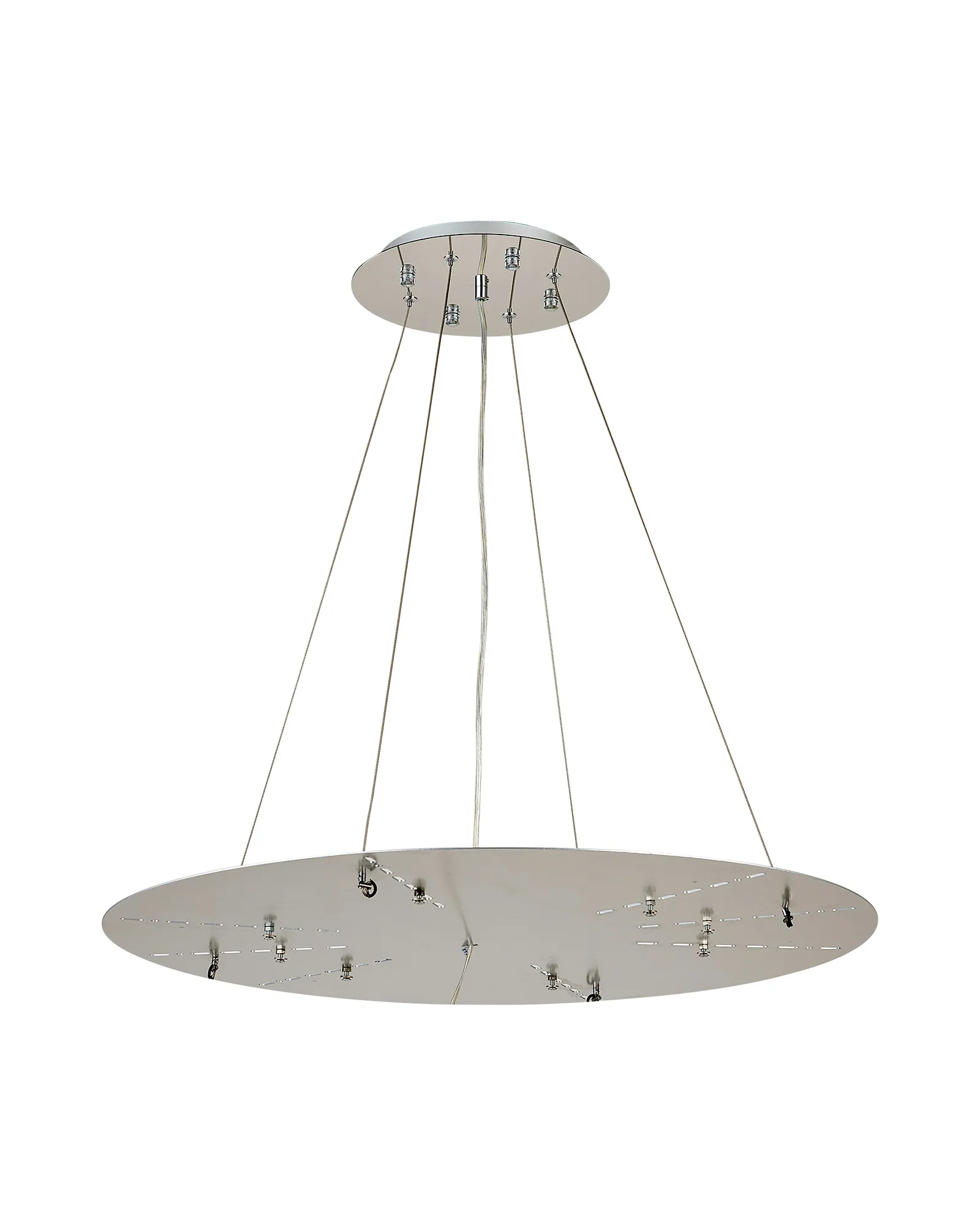 D0928CH/SI  Lowan 690mm, 3m Suspension Plate c/w Power Cable To Lower Flush Fittings, Polished Chrome/Silver Max Load 20kg (ONLY TESTED FOR OUR RANGE OF PRODUCTS)